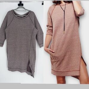 Free People Beach Cozy Sweatshirt Dress in Heather Brown Women’s Size L